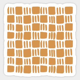 Abstract squares - ochre Sticker